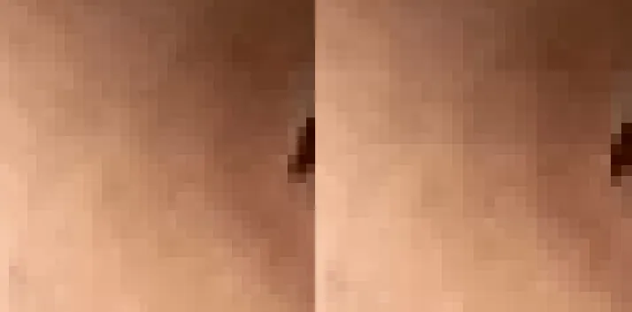 左边正常,右边有方格状的 pattern